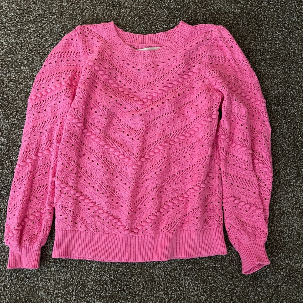 Loft Crocket Pink Sweater